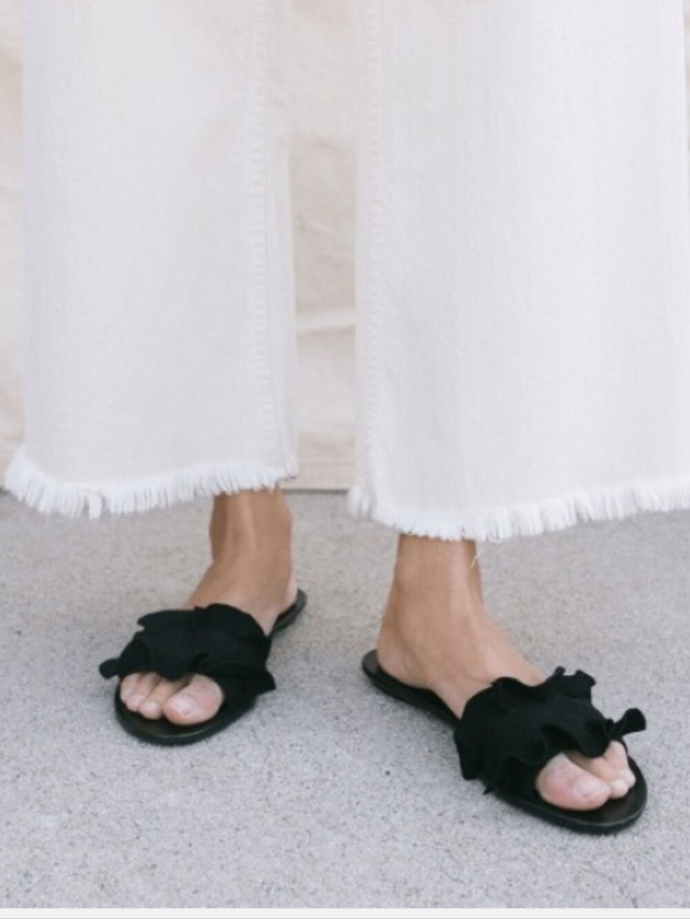 Loeffler Randall Birdie Suede Slides in Black Size 8 - Picture 2 of 8